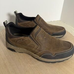 Dunham Men’s 9D Waterproof Leather Slip On Hiking Walking Shoes Brown